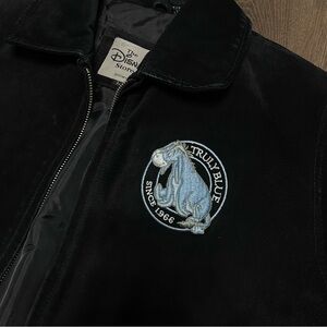 The Disney Store Eeyore Black Suede Leather Jacket Size L